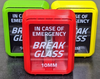 In Case of Emergency 10mm Socket - "Break Glass" Display Case - Essential workshop and garage accessory or gift