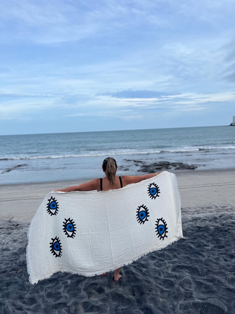 Dalga Turkish Peshtemal Towel – Lightweight, Quick-Dry 100% Organic Cotton – Oversized Beach & Bath Towel - View #2