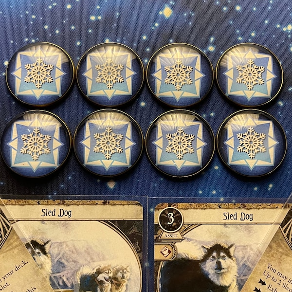 Arkham Horror Das Kartenspiel kompatible Premium große Frost-Token mit Metallunterlage