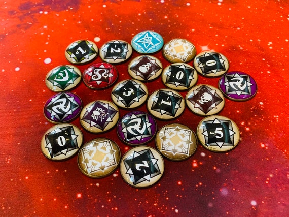 arkham horror card game symbols Amazon.com: Ata-Boy Arkham Horror Board Game Chaos Tokens Set of Six 1.25  Inch Collectible Buttons : Clothing, Shoes & Jewelry