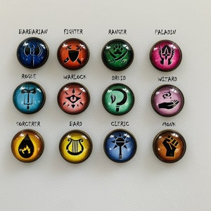 Dungeons and Dragons D&D 5E Compatible Premium Brass Backed Class Tokens