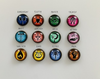 Dungeons and Dragons D&D 5E Compatible Premium Brass Backed Class Tokens