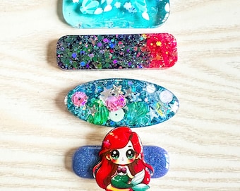 Little Mermaid Inspired -  Resin Barrette Set