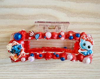 Fourth of July Charm Claw Clip: Red White Blue Patriotic  display picture 3