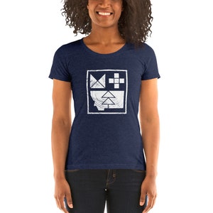 Montana Geometric White - Ladies&#39; short sleeve t-shirt