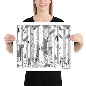 Woodsy Bigfoot im Wald - Poster