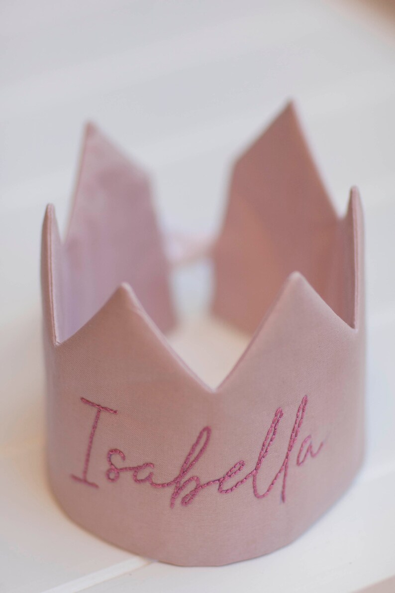 Handmade embroidered personalised fabric crown image 5