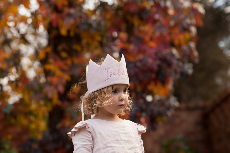 Handmade embroidered personalised fabric crown image 1