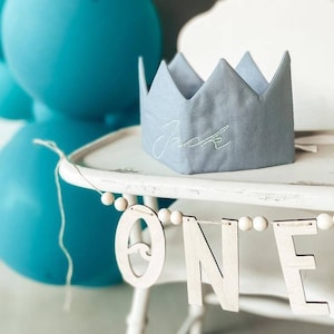 Handmade embroidered personalised fabric crown