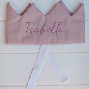 Handmade embroidered personalised fabric crown image 7