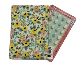 Birth Control Pill Sleeve, Birth Control Pill Case, Pill Sleeve, Pill Case, Primavera Rosa Cream