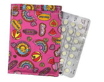 Birth Control Pill Sleeve, Birth Control Pill Case, Pill Sleeve, Pill Case, Pink Doll