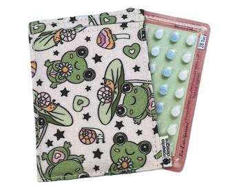 Birth Control Pill Sleeve, Birth Control Pill Case, Pill Sleeve, Pill Case, Groovy Frogs