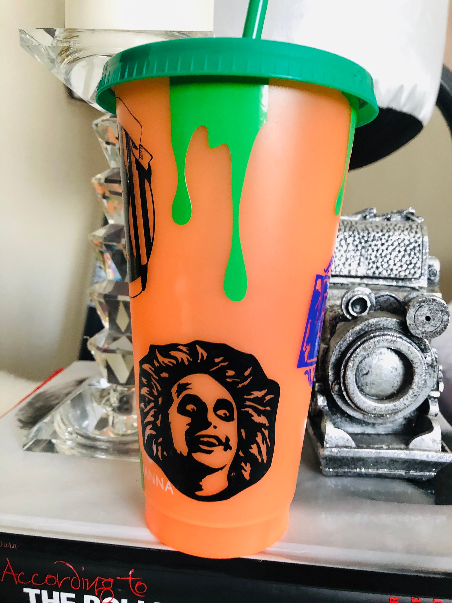 BeetleJuice inspired color changing cup Etsy