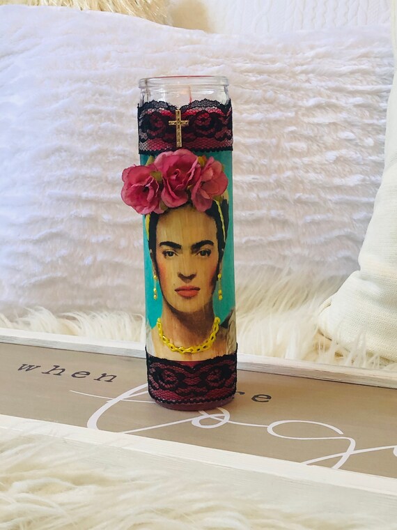 Frida Kahlo Candle Black Laced Etsy