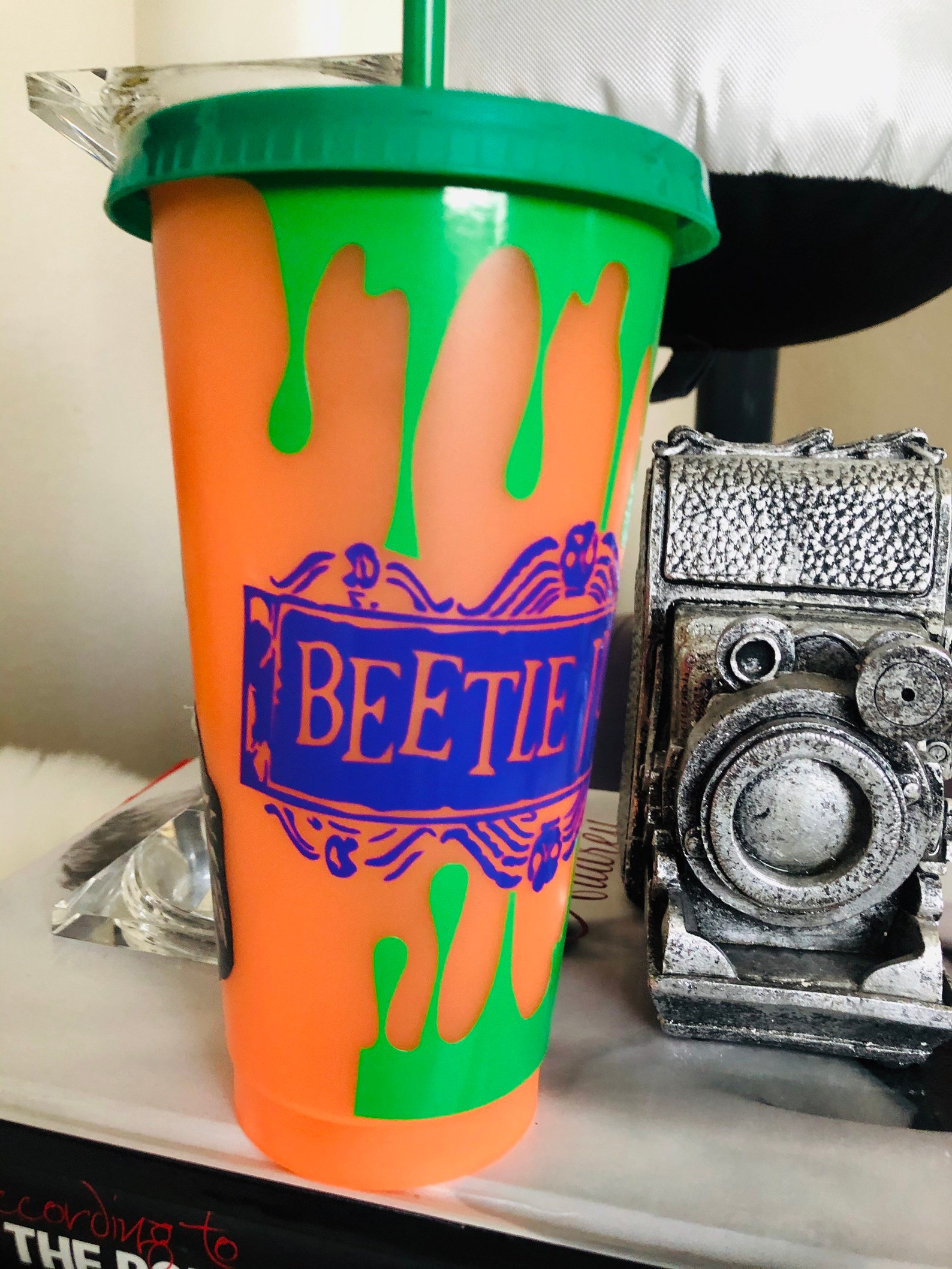 BeetleJuice inspired color changing cup Etsy
