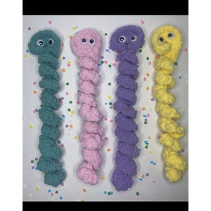Crochet Soft Worry Worm | EXTRA LARGE Size | Stress Toy | Anxiety Toy