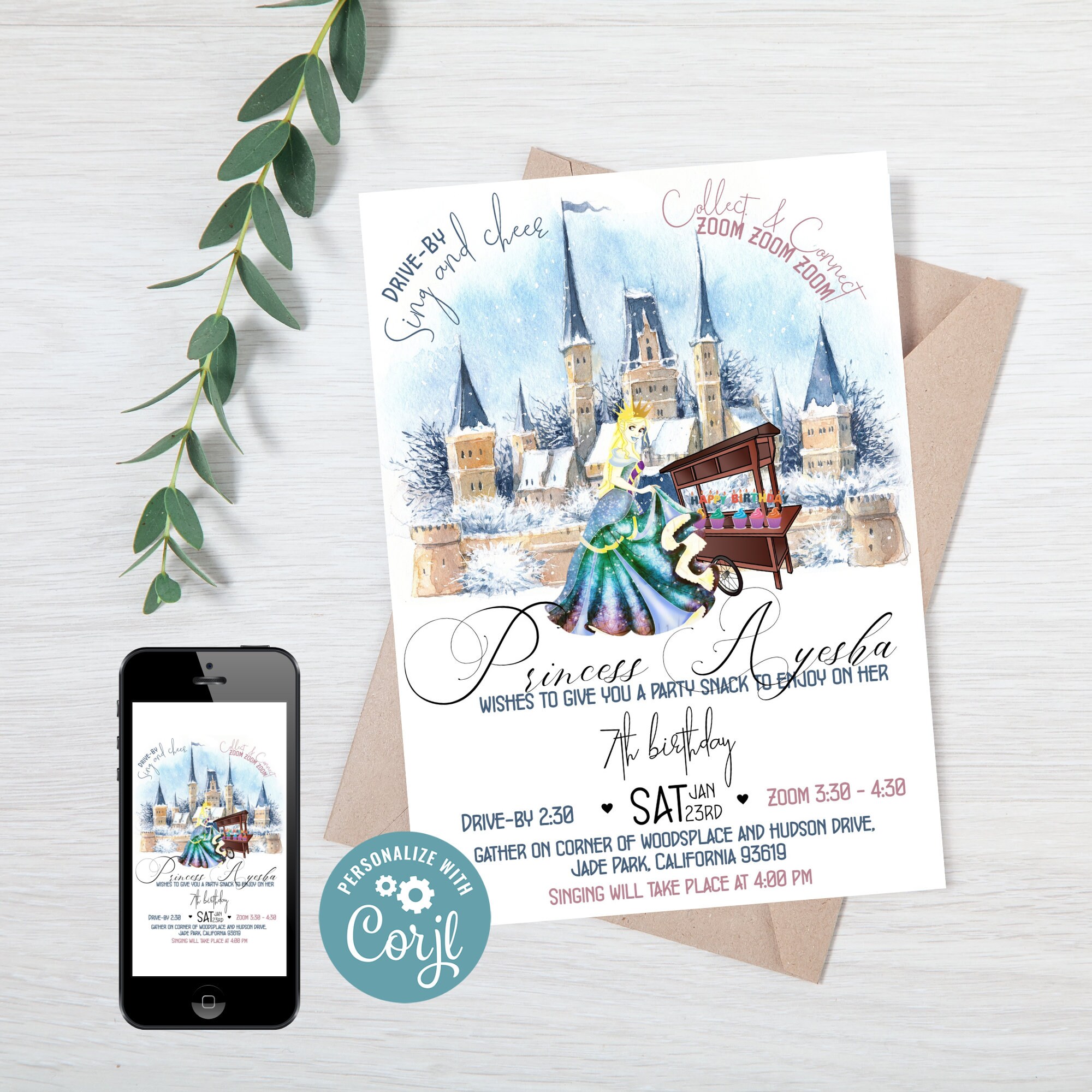 drive-by-en-zoom-princess-birthday-invitation-for-girls-etsy