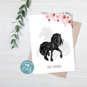 Black Horse Birthday Invitations for Girls INSTANT DOWNLOAD, Any language, Any age image 8
