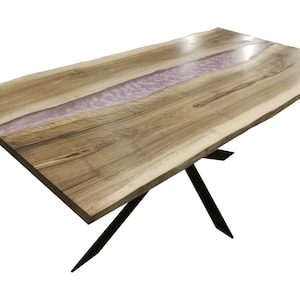 The LADY-TABLE - walnut epoxy resin dining table Rivertable