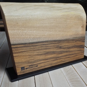 knife block magnetic walnut wood