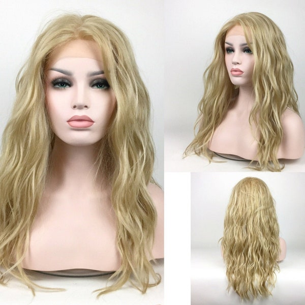 Luxurious LACE-FRONT Mono Lace-Part High-Heat Synthetic Fiber Celebrity Wavy Wig