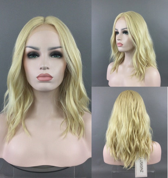 Long blonde wig 613 Swisslace Lacefront 2020 Wig AGIWAT Blonde Body Wave Lace Front Wig 20 Inch Human Hair  main image 4