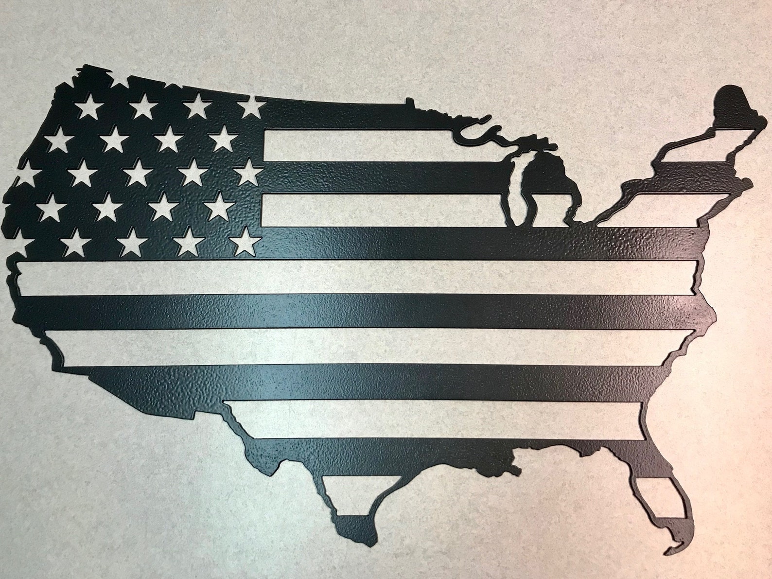 American Flag US Outline Metal Wall Art Plasma Cut Sign | Etsy