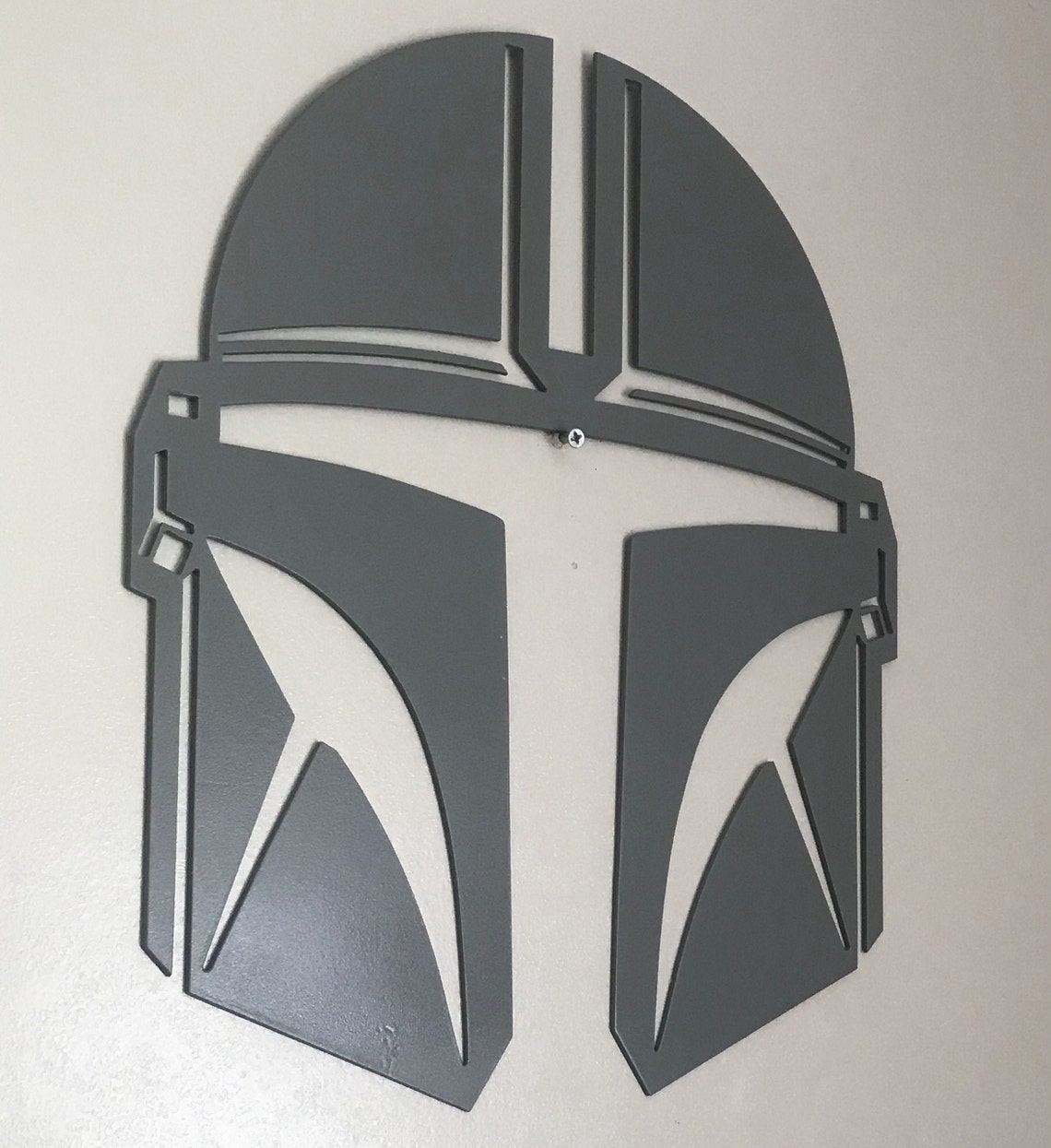 Mandalorian Helmet Metal Sign Metal Wall Art Plasma Cut Etsy