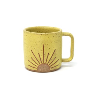 Sunrise Mug - Lemon Creme, Handmade, Wheel Thrown, Food Safe Glazes, Dishwasher and Microwave Safe, Ready to Ship, Recyclable Packing