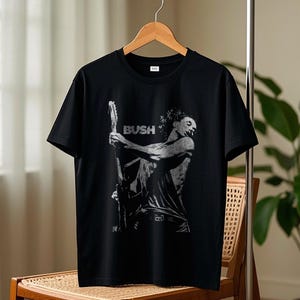 Bush Gavin Guitar Portrait T-Shirt Casual Tour 2025 Shirts Vintage 90s Hip Hop for Music Fan Mens Tee