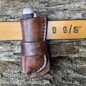 Leather Folding Pocket Knife Sheath Trapper 4 1/8" Size (Sheath Only) Left