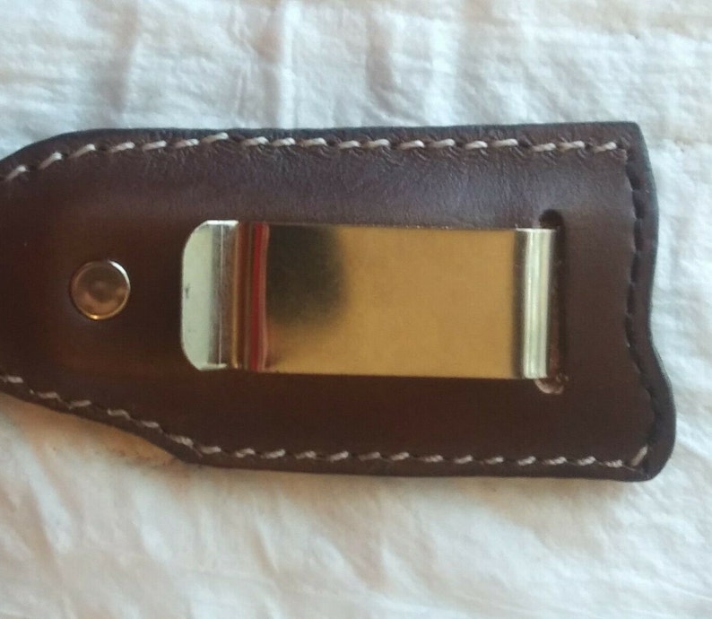 Custom Leather Pocket Knife Clip Case Sheath Handmade Buck | Etsy