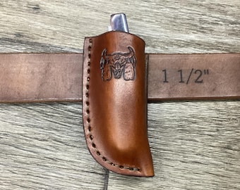 Clearance Leather Sheath....4" Lockback, Stockman Size (Sheath Only)