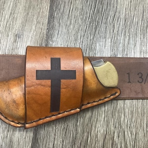 Leather Folding Knife Sheath Horizontal Buck 112 Size (Sheath Only) Left/Right