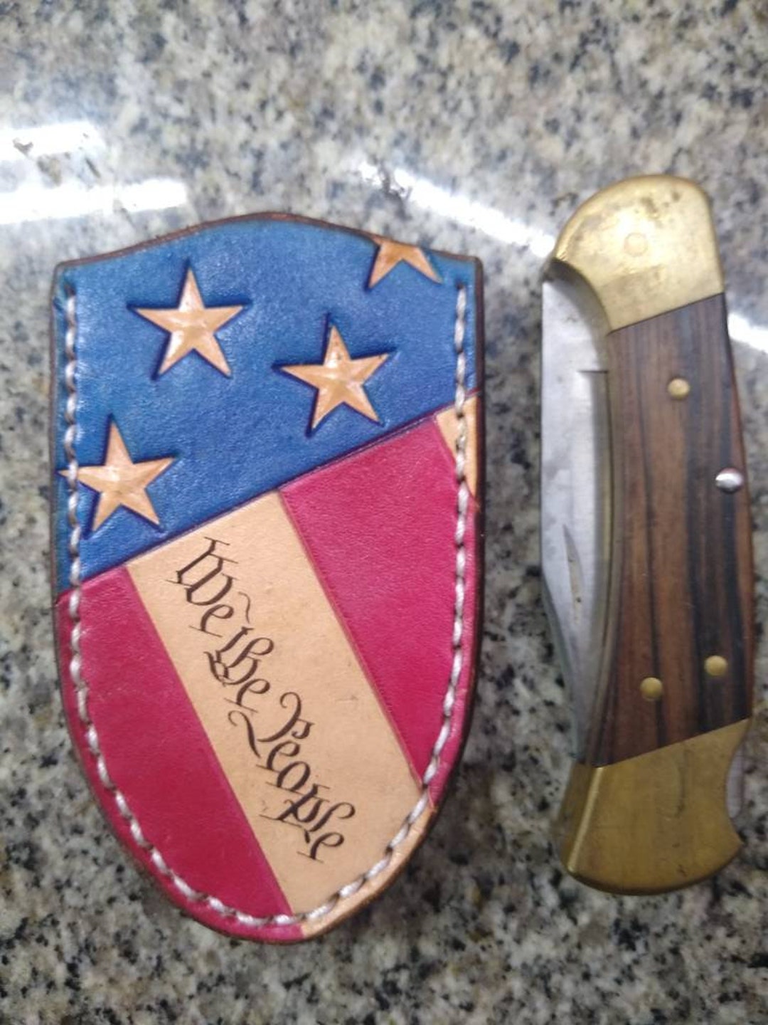 Custom Leather Clip Pocket Knife Case Sheath Handmade for 4.25 Inch