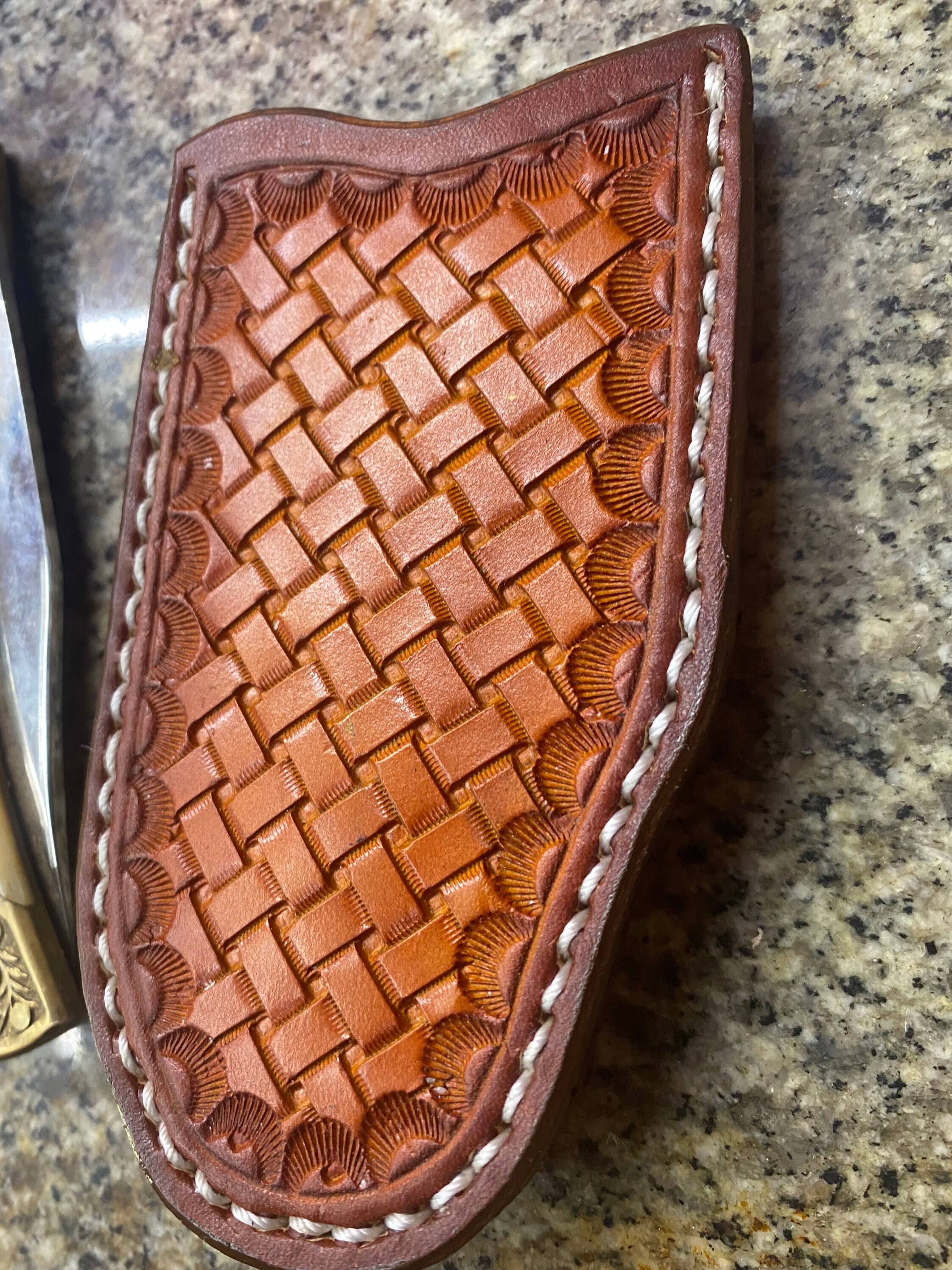 Leather Pocket Knife Clip Case Sheath Handmade Buck 110 Left Etsy