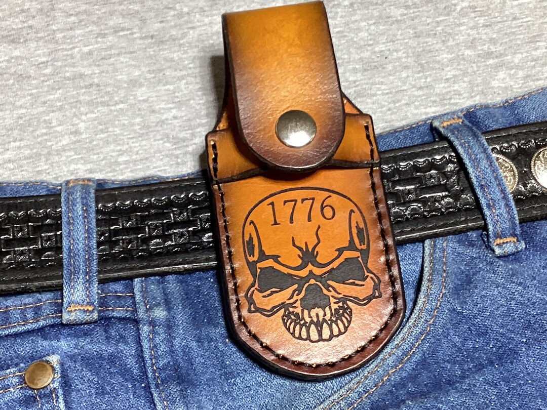 Leather Pocket Knife Belt Sheath Horizontal/vertical Buck 110, 112