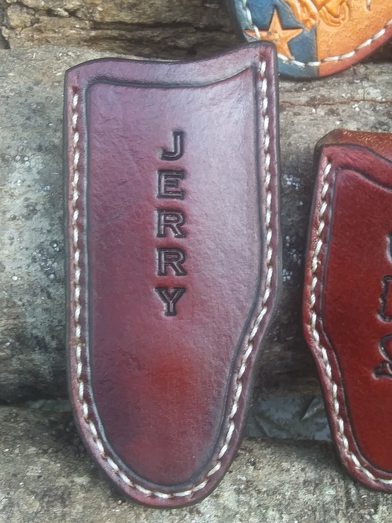 Custom Leather Belt Pocket Knife Case Sheath Handmade Buck Etsy