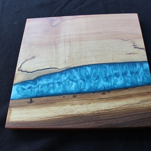 12x12 Maple and shops Walnut Epoxy River Board