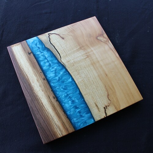 12x12 Maple and shops Walnut Epoxy River Board