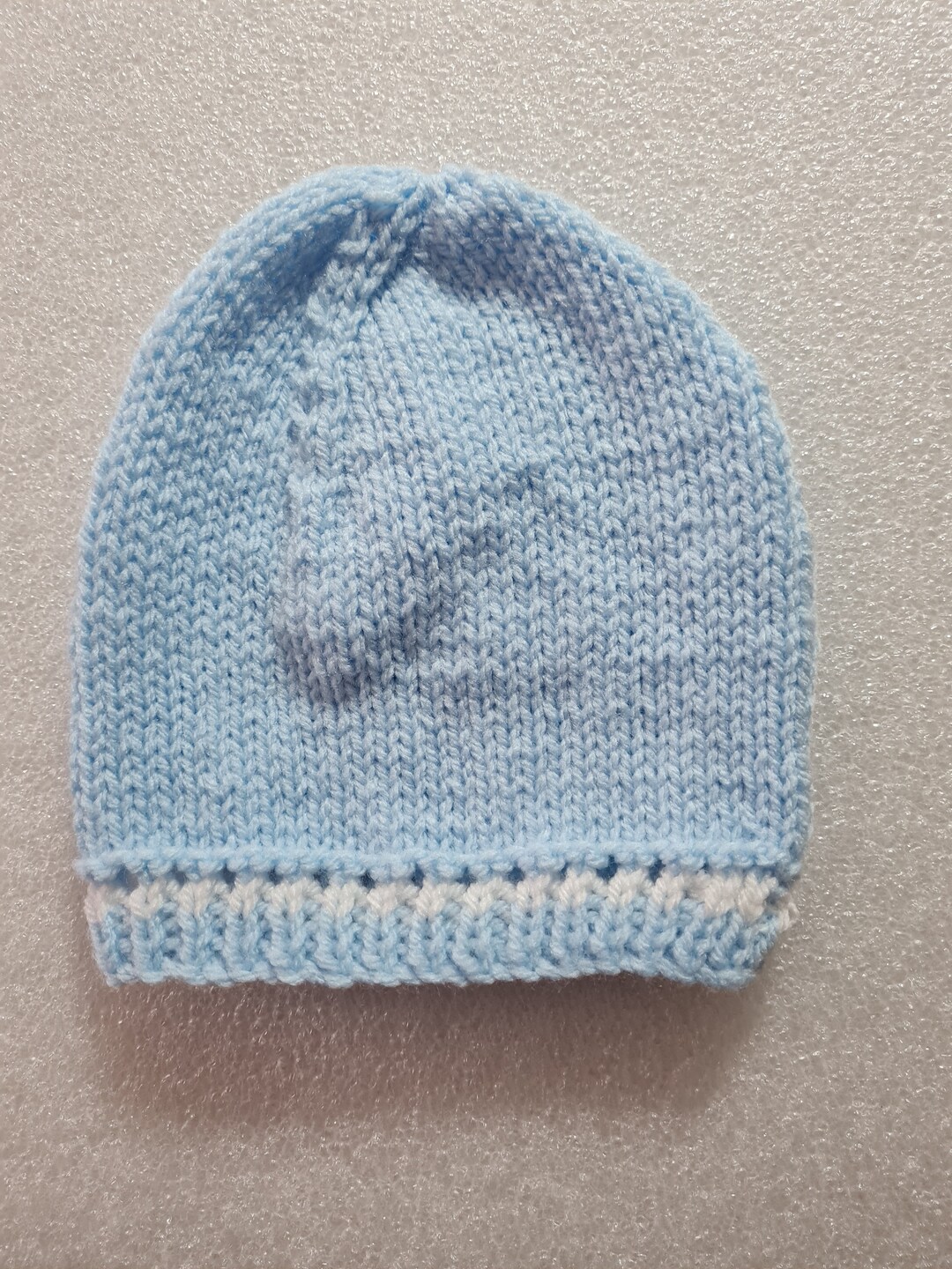 New Born Blended Caps Heart Embroidery Light Blue main image 1