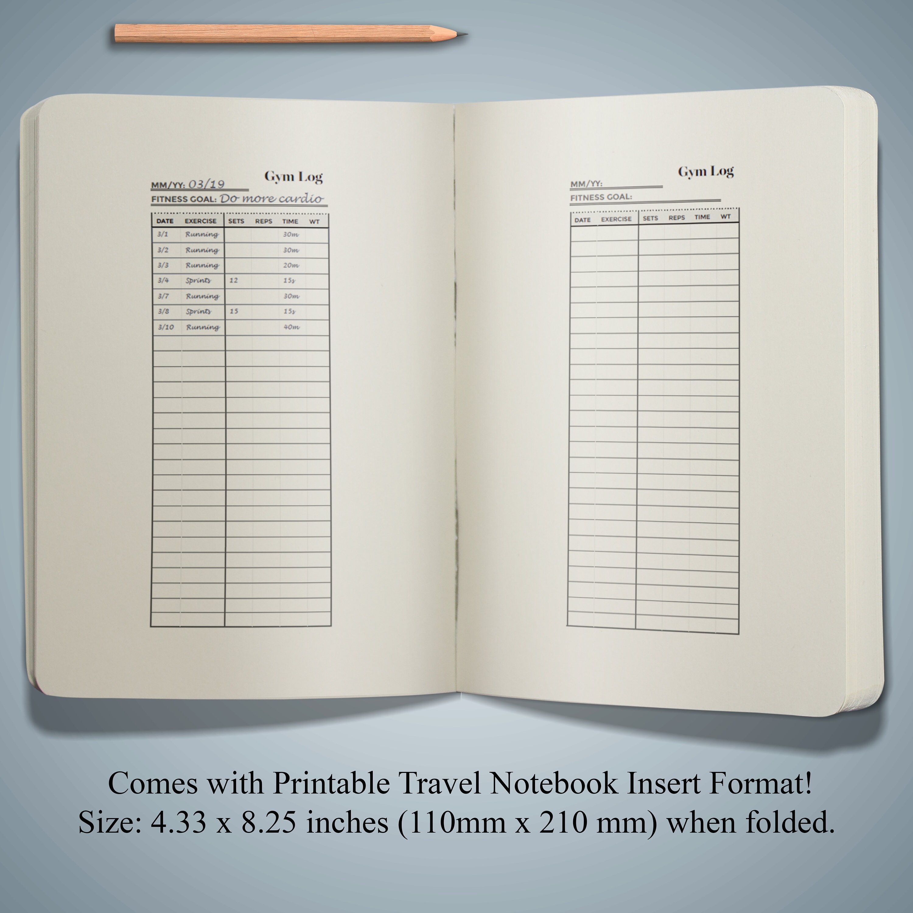 Printable Workout Log Template for Gym Goers - Etsy