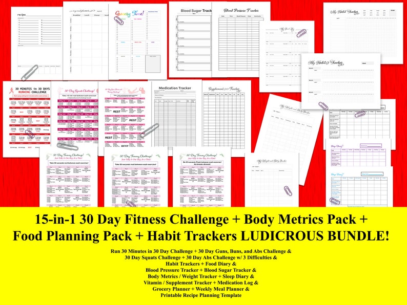 30-Working day Abdominal muscles, Squat, Exercise session, Aerobic Exercise Difficulties + System Tracker Pack + Practice Trackers + Evening meal Designing Health Package, 15-inside-1! image regarding 30 Day Abs Challenge Printable named 30-Working day Abdominal muscles, Squat, Work out, Aerobic Health and fitness Troubles + Human body Tracker Pack + Behavior Trackers + Supper Coming up with Conditioning Deal, 15-inside of-1!