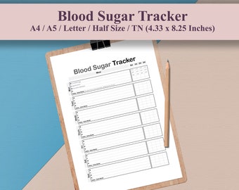 Blood Sugar Tracker, Printable, Glucose Tracker, Digital Wellness ...