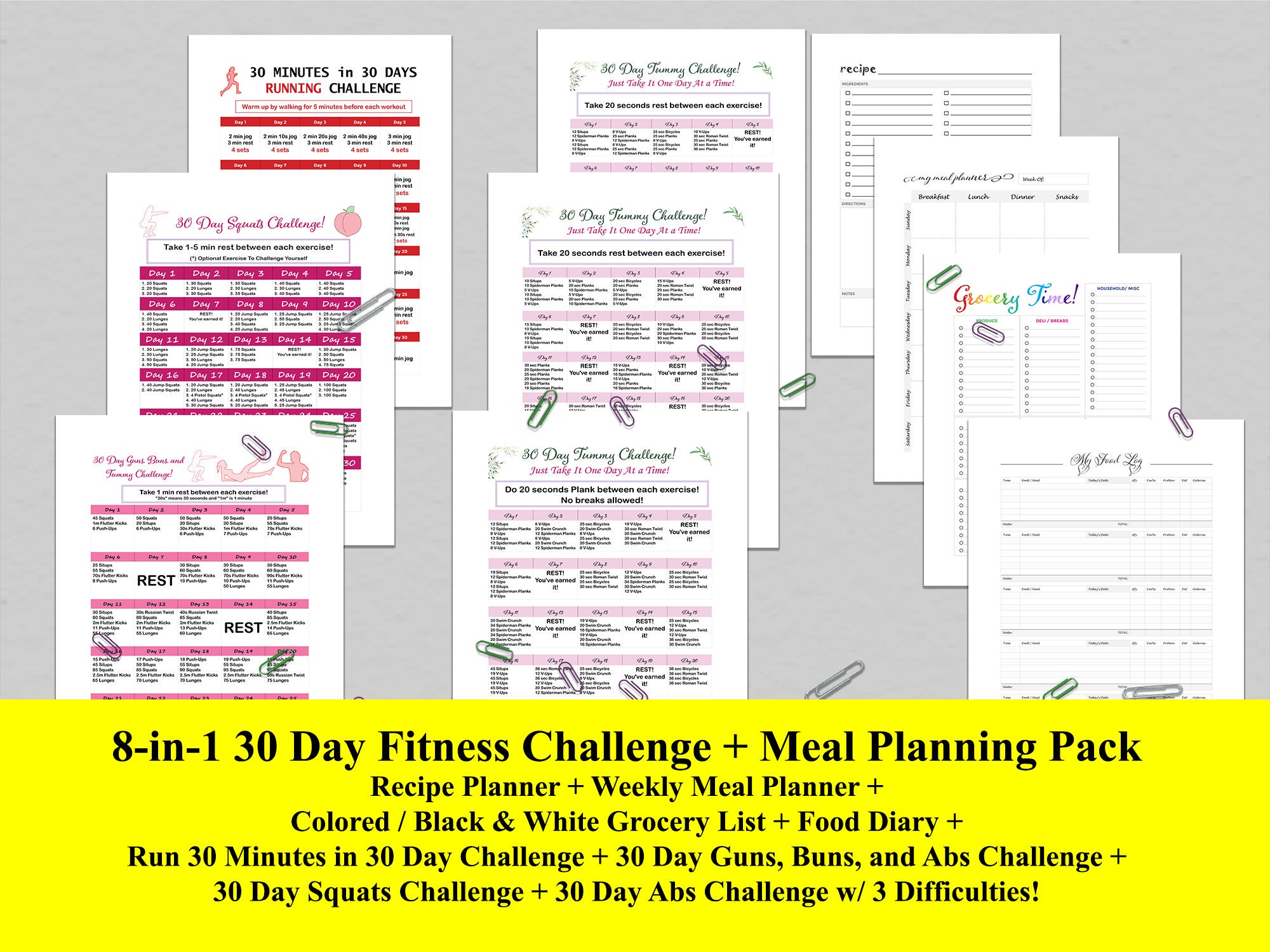 30 Day Ab Challenge for Beginners Etsy Israel