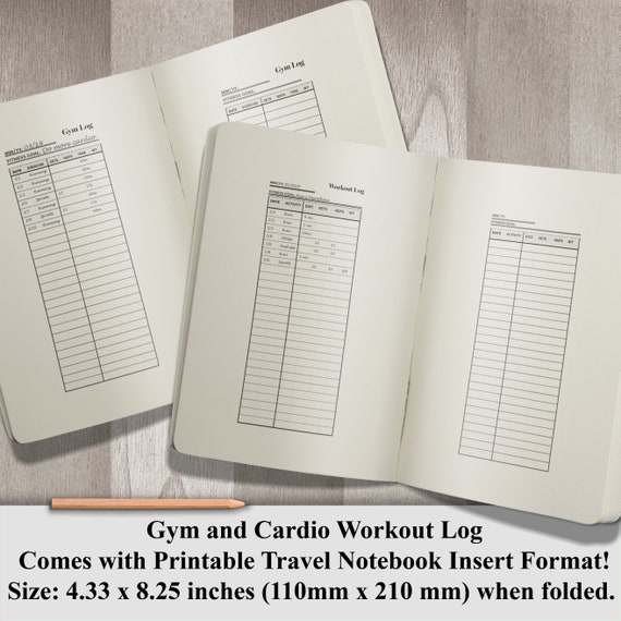 printable fitness tracker gym and cardio workout log template habit log monthly exercise planner 4 in 1 fitness pack workout notebook template
