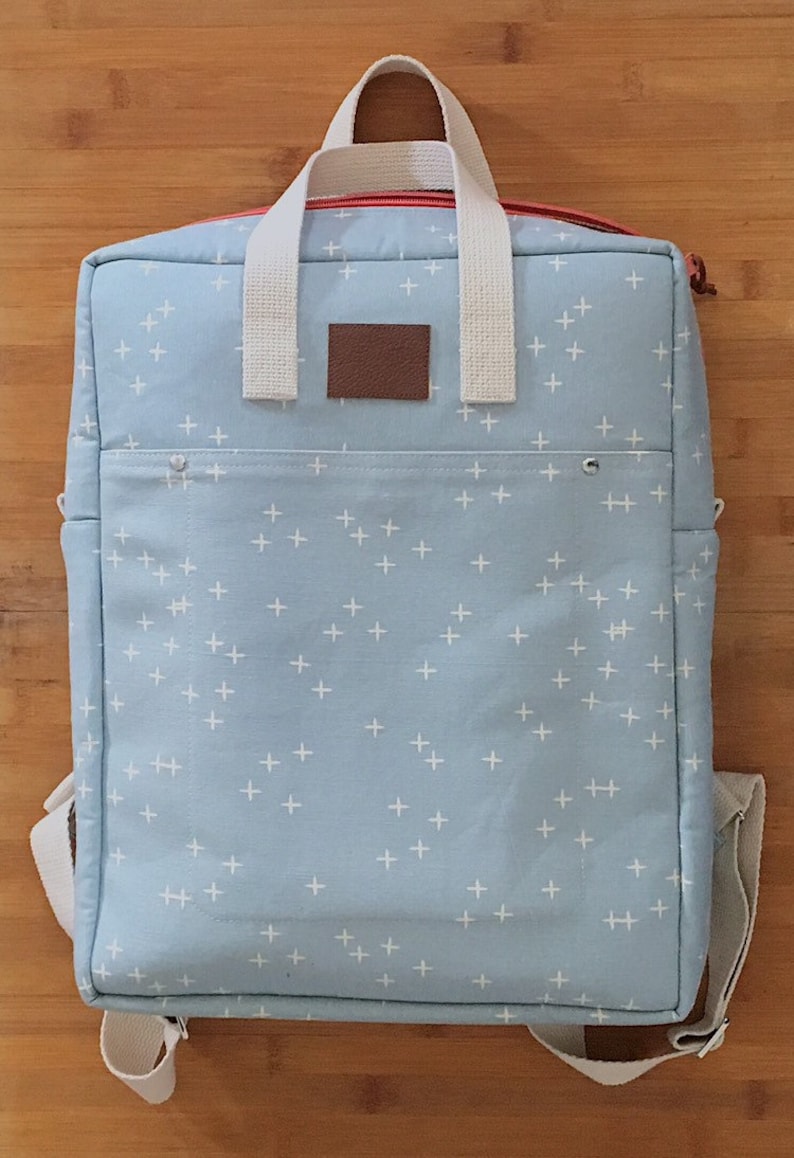 Canvas Structured Backpack Light Blue