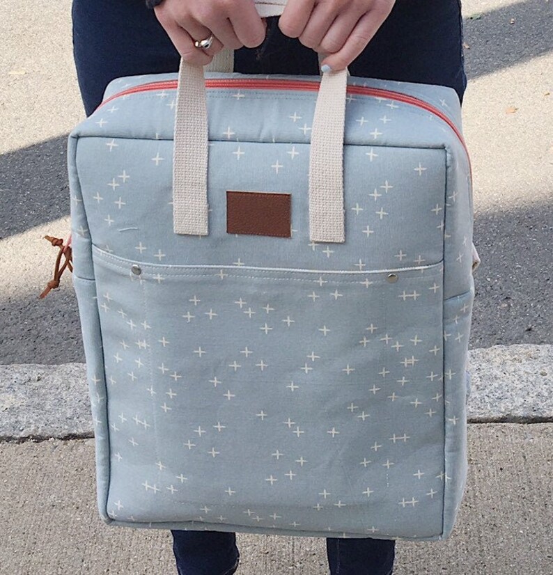 Canvas Structured Backpack Light Blue