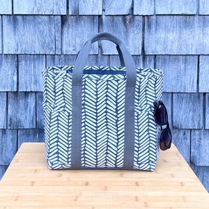Bolso Willow Tote / Bolso de mano / Lona de lino / Dash / Pepper + White